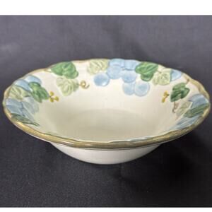 METLOX Poppy Trail Sculptured Blue Grape Cereal Bowl 6"